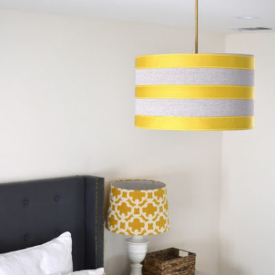 DIY Drum Pendant Shade with Ribbon